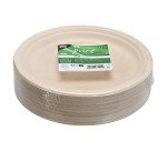 Assiette en canne à sucre Ø 23 cm, blanche - Lot de 50