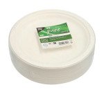 Assiette en canne à sucre Ø 23 cm, blanche - Lot de 50