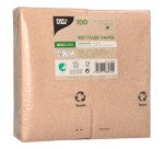 Serviette de table en papier recyclé, pliage 1/8, 3 plis, 33 x 33 cm, naturel - Paquet de 100