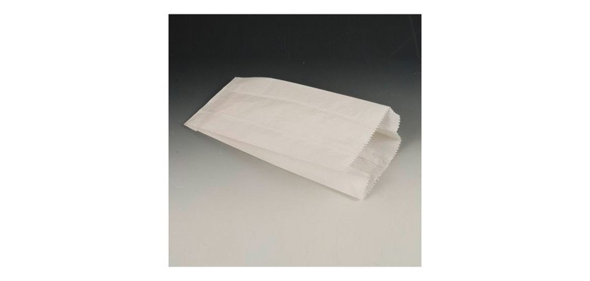 Sachet à soufflet en papier blanc 24 x 11 x 6 cm - Lot de 1000