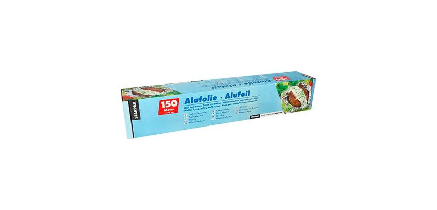 Papier aluminium alimentaire largeur 45 cm - Rouleau de 150 m