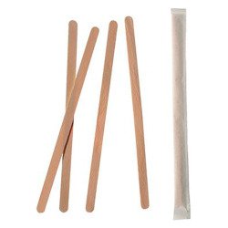 Agitateur en bois emballé individuellement longueur 14 cm - Boîte distributrice de 1000