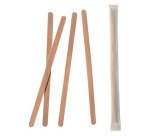 Agitateur en bois emballé individuellement longueur 14 cm - Boîte distributrice de 1000
