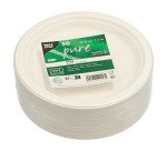 Assiette en canne à sucre Ø 18 cm, blanche - Lot de 50