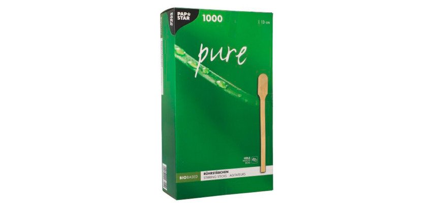 Rührstäbchen aus Holz, Länge 13 cm - Packung mit 1000 Stück