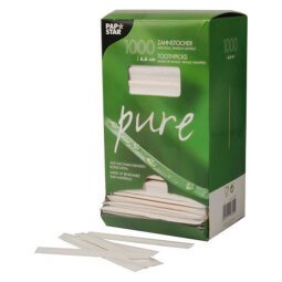 En_cure-dent 'pure', en bois, rond, longueur: 65 