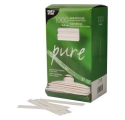 Tandenstoker 'Pure', hout, rond, lengte: 65 mm