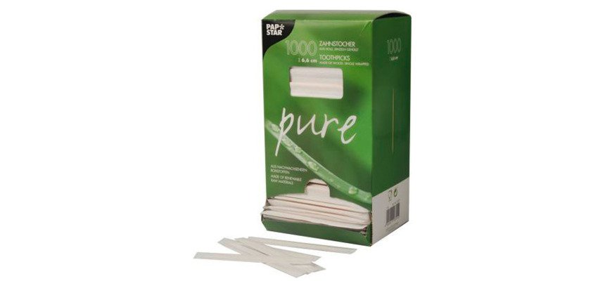 Cure-dent en bois emballé individuellement - Lot de 1000