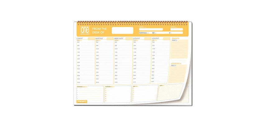 Planner settimanale spiralato A3 60 ff 80 g One Color Blasetti