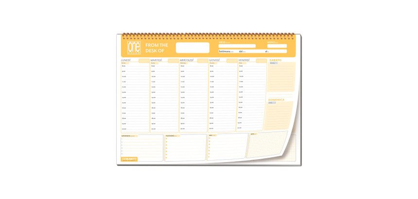 Planner settimanale spiralato A3 60 ff 80 g One Color Blasetti