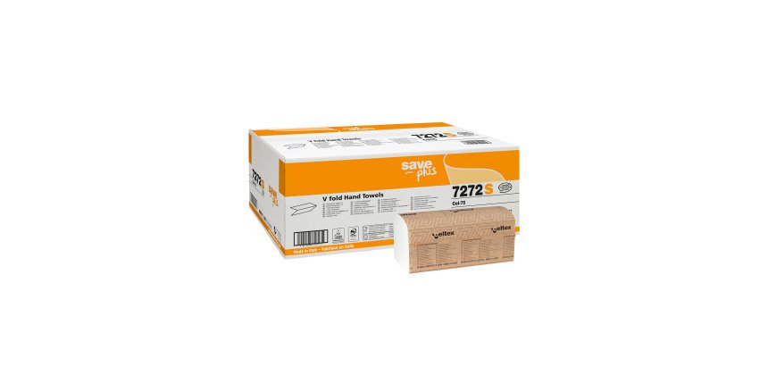 Carta asciugamani Save Plus 2 veli piegato a V - 21 x 21,5 cm - 15 unità da 200 strappi
