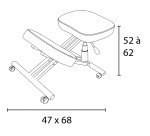 Ergonomische kniestoel UNILUX ERGO LEG zwart