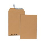 Boîte de 500 pochettes kraft brun C5 162x229 90 g/m² bande de protection