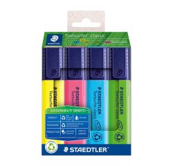 Subrayadores fluorescentes Texliner reciclado - Pack de 4