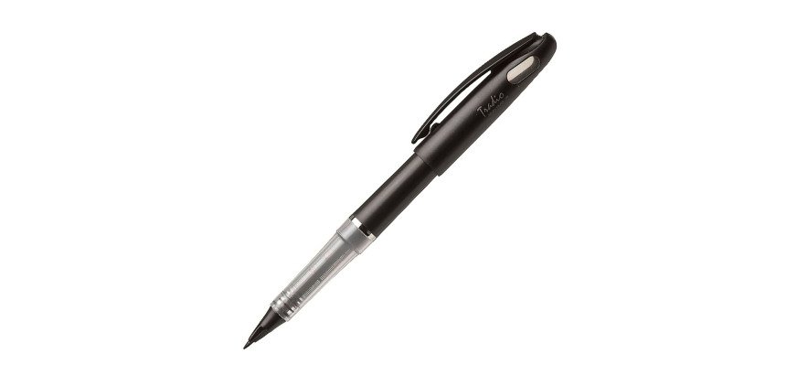 Stylo feutre à plume rechargeable encre liquide Pentel Tradio TRJ 50, noir