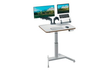 En_scrivania compatta elettrica sit-stand bianco