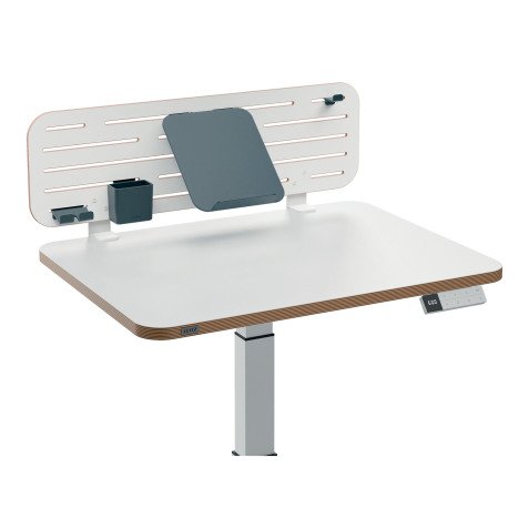 Pannello Forato bianco Leitz Ergo grande 80x25 cm con Accessori - Supporto PC/Smartphone,Portapenne e Gancio