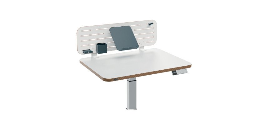 Pannello Forato bianco Leitz Ergo grande 80x25 cm con Accessori - Supporto PC/Smartphone,Portapenne e Gancio