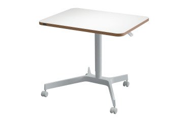 En_scrivania compatta pneumatica sit-stand bianco