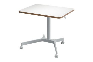 En_scrivania compatta pneumatica sit-stand bianco