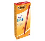 BIC Soft Feel Retractable Ballpoint Pen Grip Medium 0.4 mm Black Pack of 12
