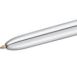 Penna a sfera  a scatto BIC 4 Colori Shine Silver fusto metallizzato argento, 1mm