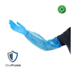 Manchettes polyéthylène bleues - Sachet de 100
