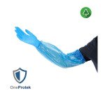 Manchettes polyéthylène bleues - Sachet de 100