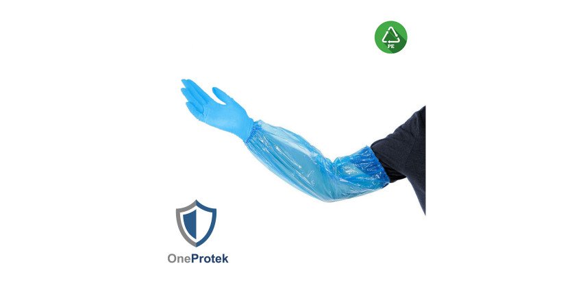 Blaue Polyethylen-Ärmel - Packung mit 100