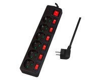 Multiprise Logilink Euro, 6 prises, interrupteurs général