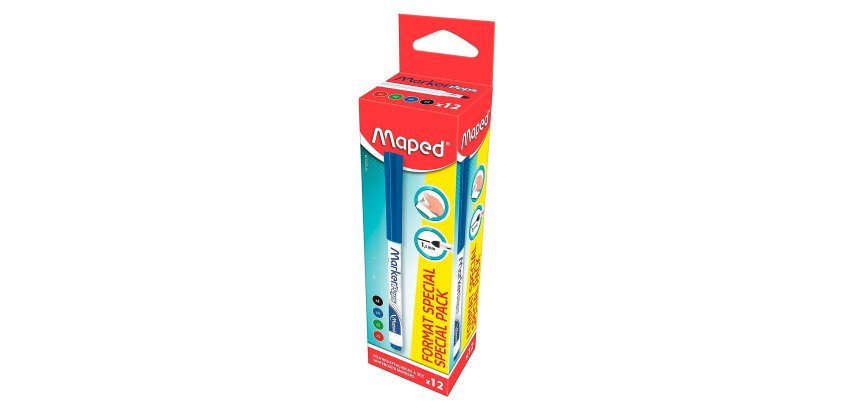 Feutre à tableau blanc Maped Marker'Peps - Boîte de 12, couleurs assorties