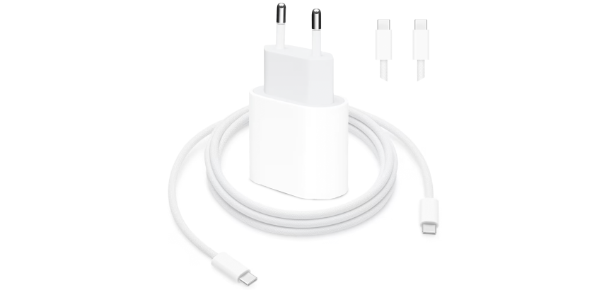 Pack Apple: chargeur rapide + câble USB-C 2m - pour iPhone 15 ou plus récent
