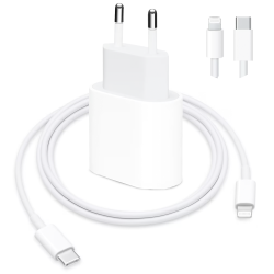 Pack Apple snellader + Lightning-kabel 2m - voor iPhone 14 of ouder