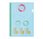 Dosier uñero Oxford Fard'Liss A4 PVC 20/100 azul translúcido - Paquete de 10 fundas