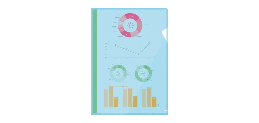 Dosier uñero Oxford Fard'Liss A4 PVC 20/100 azul translúcido - Paquete de 10 fundas