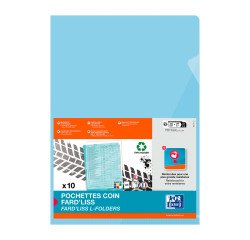 Dosier uñero Oxford Fard'Liss A4 PVC 20/100 azul translúcido - Paquete de 10 fundas