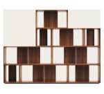 Lot de 9 étagères Litto modulables en placage de bois 202 x 114 cm