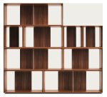 Lot de 9 étagères Litto modulables en placage de bois 202 x 114 cm