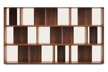 Lot de 9 étagères Litto modulables en placage de bois 202 x 114 cm