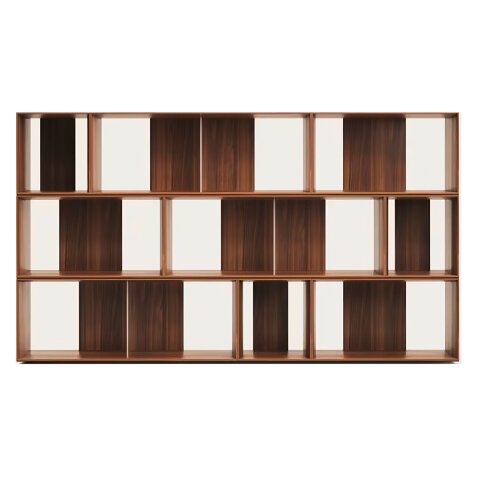 Lot de 9 étagères Litto modulables en placage de bois 202 x 114 cm