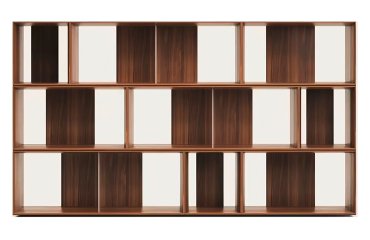 Lot of 9 Litto modular shelves in veneer 202 x 114 cm