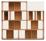 Lot de 9 étagères Litto modulables en placage de bois 202 x 114 cm