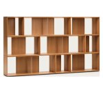 Lot de 9 étagères Litto modulables en placage de bois 202 x 114 cm