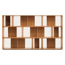 Lot de 9 étagères Litto modulables en placage de bois 202 x 114 cm