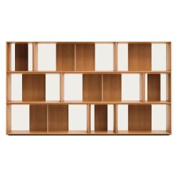 Lot de 9 étagères Litto modulables en placage de bois 202 x 114 cm