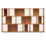 Lot de 9 étagères Litto modulables en placage de bois 202 x 114 cm