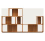 Lot de 6 étagères Litto modulables en placage de bois 101 x 152 cm