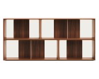 Lot de 4 étagères Litto modulables en placage noyer 168 x 76 cm
