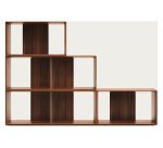 Lot de 4 étagères Litto modulables en placage de bois 168 x 76 cm
