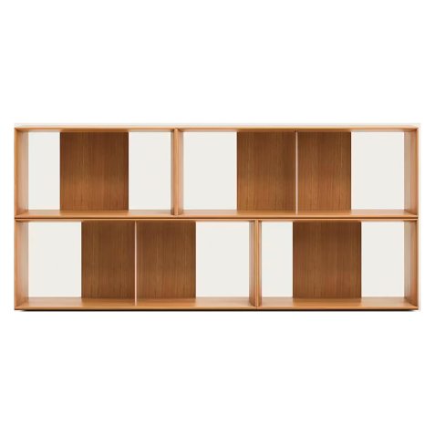 Lot de 4 étagères Litto modulables en placage de bois 168 x 76 cm